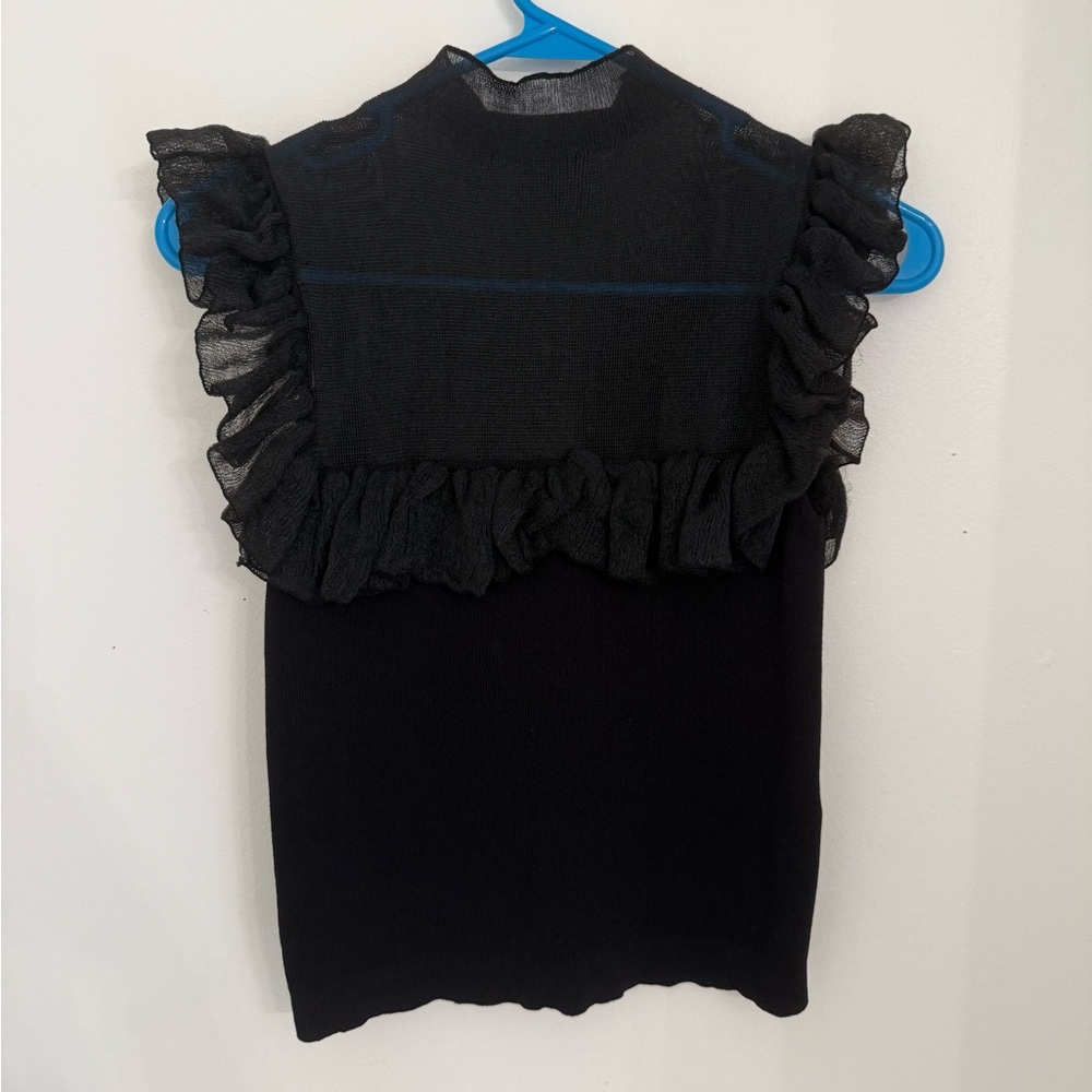 Zara Mesh Top Ruffle - Picture 2 of 3